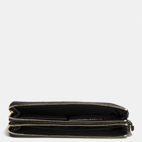 New COACH Double Zip Wallet In Signature Canvas - Picture 2 of 3